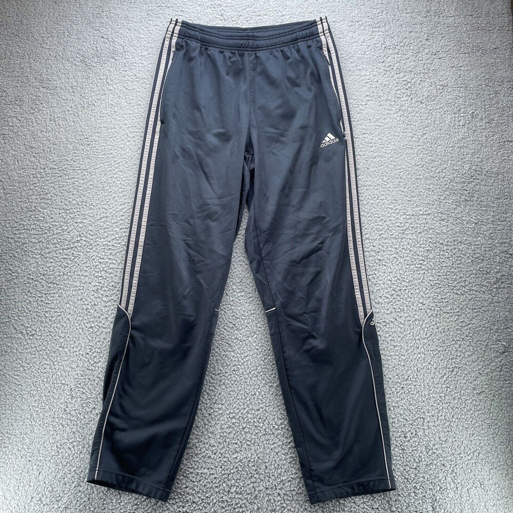 Vintage Adidas Track Pants Mens Medium Gray Warm Up Zip Pockets Activewear